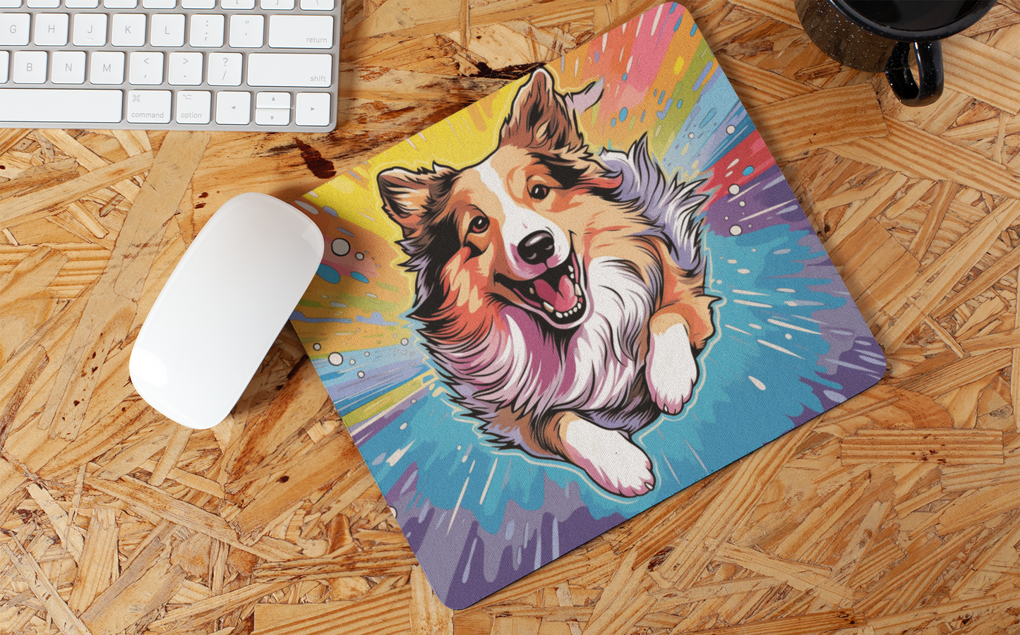 "Colorful Dog Art" Mouse Pad