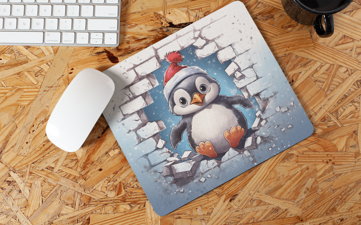 "Christmas Penguin" Mouse Pads