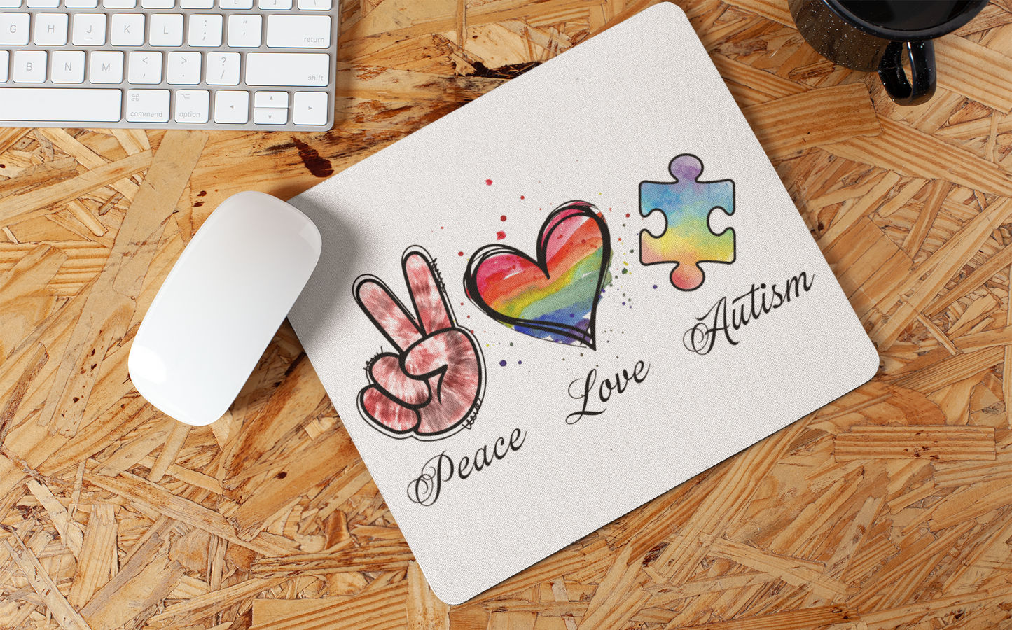 "Peace Love Autism" Mouse Pad