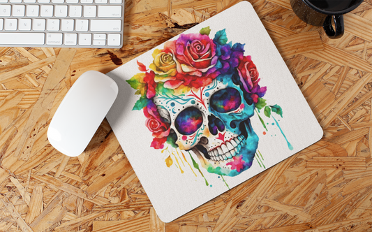 "Neon Floral Skull Art" Mouse Pads