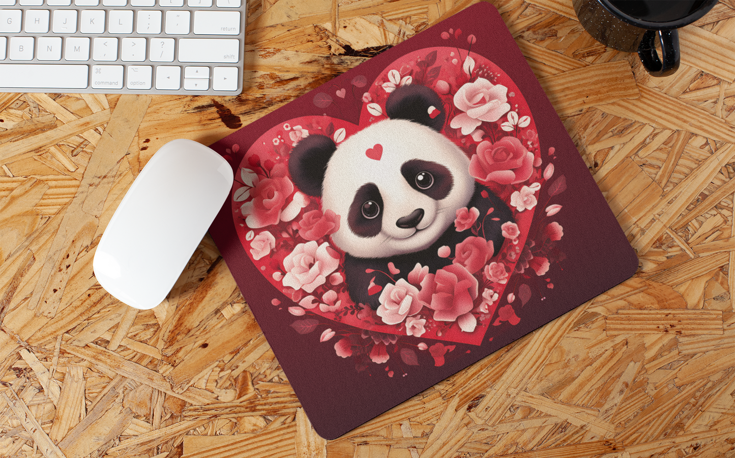 "Kawaii Valentine Panda" Mouse Pad