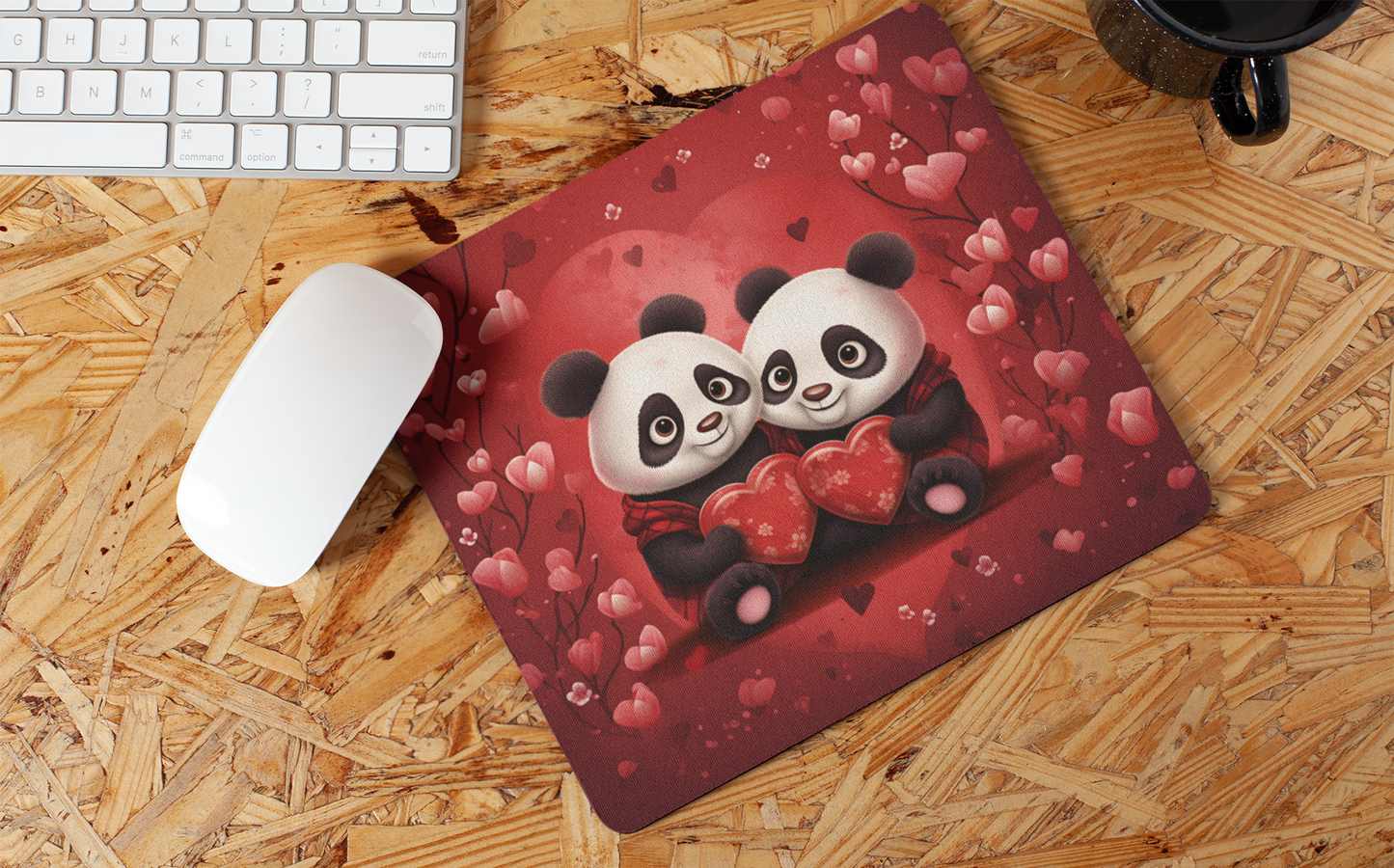 "Kawaii Valentine Panda" Mouse Pad