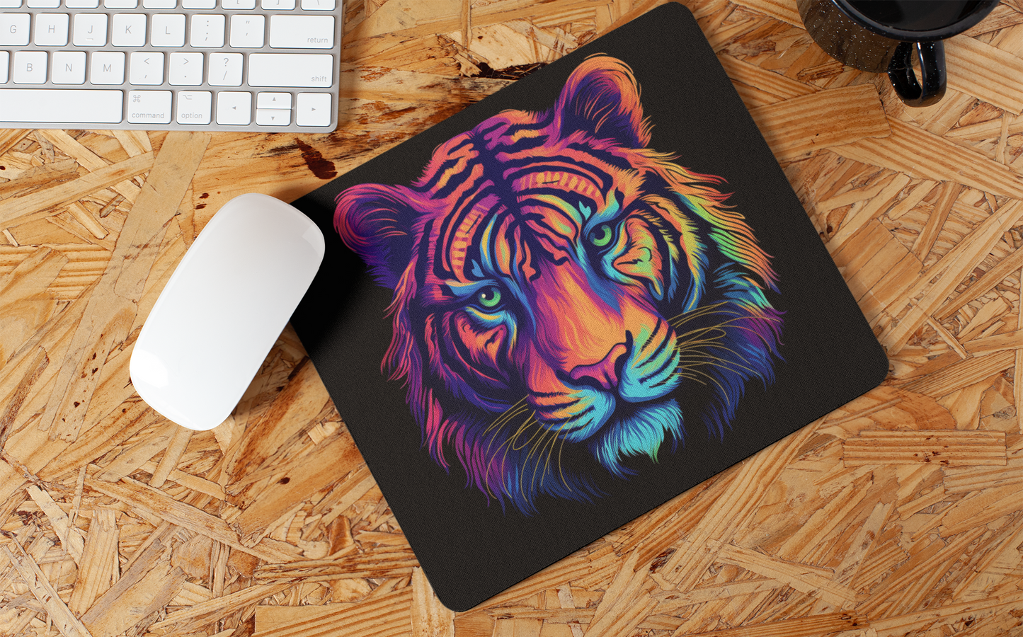 "Colorful Tiger Art" Mouse Pad