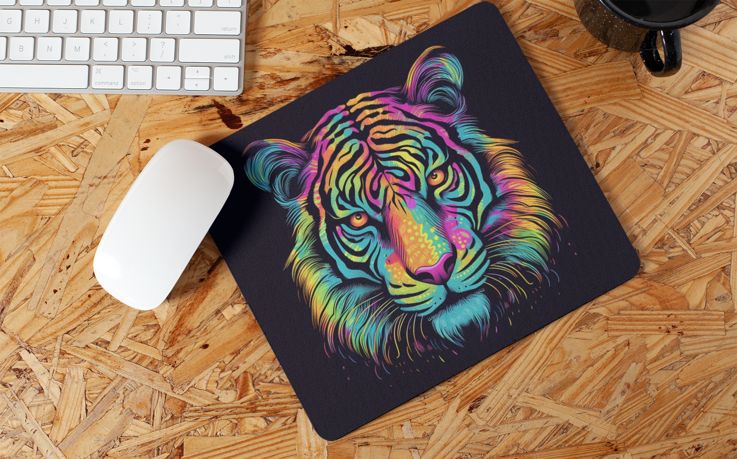 "Colorful Tiger Art" Mouse Pad