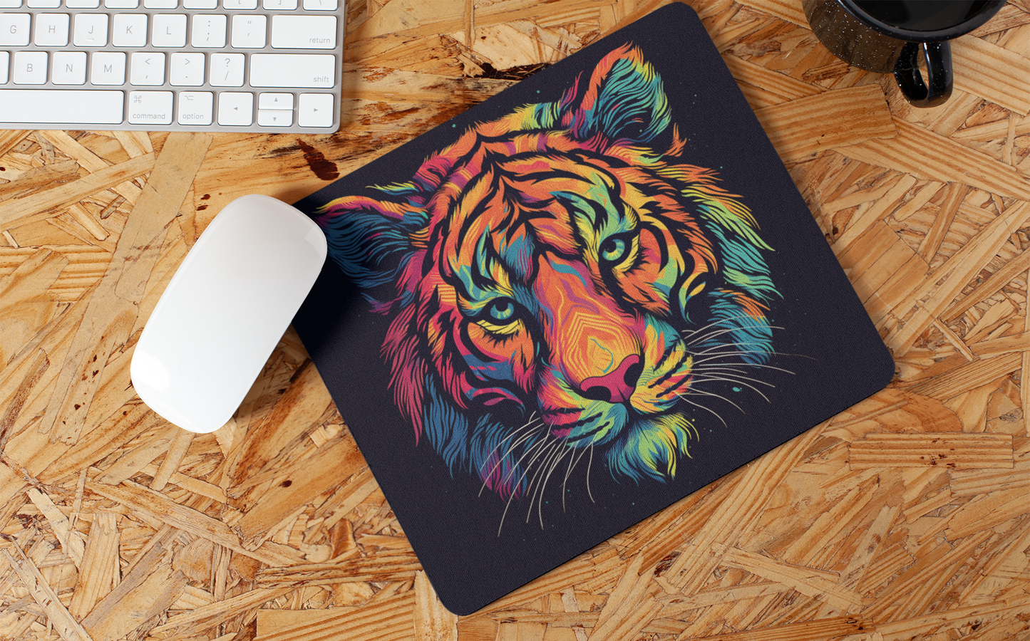 "Colorful Tiger Art" Mouse Pad