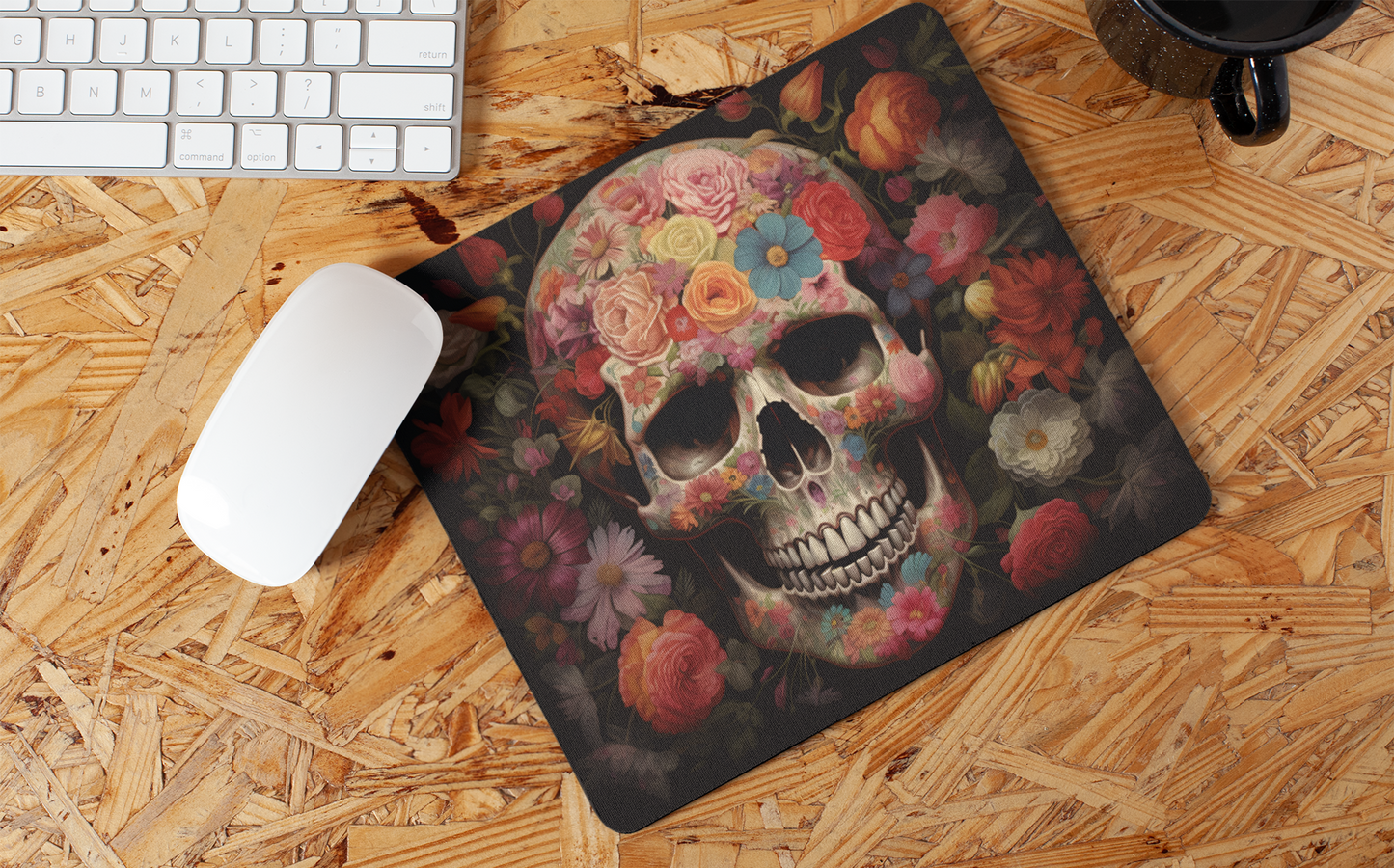 "Floral Skull Art" Mouse Pads