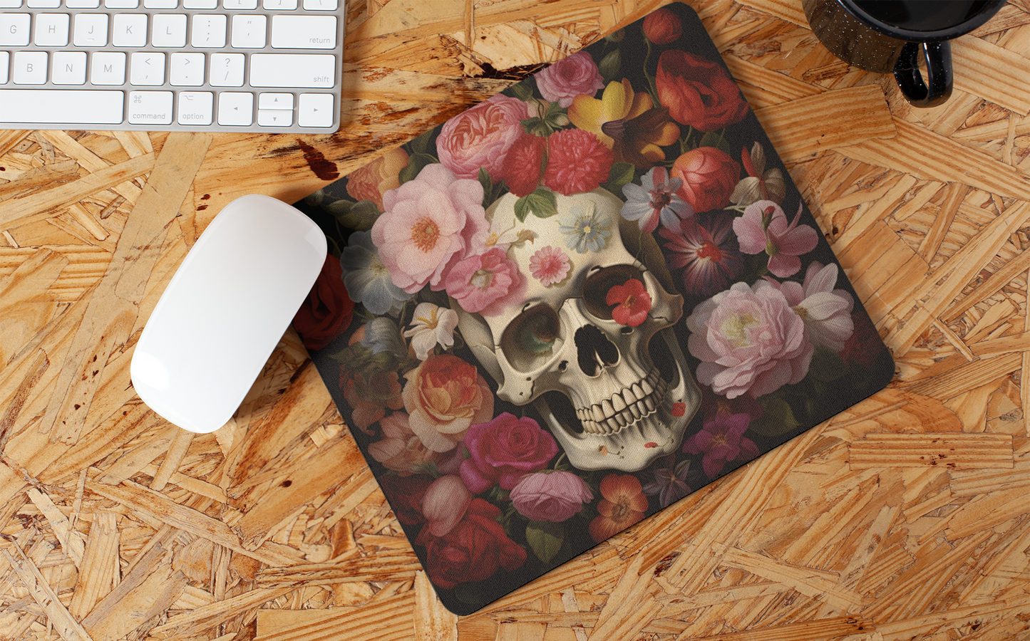 "Floral Skull Art" Mouse Pads