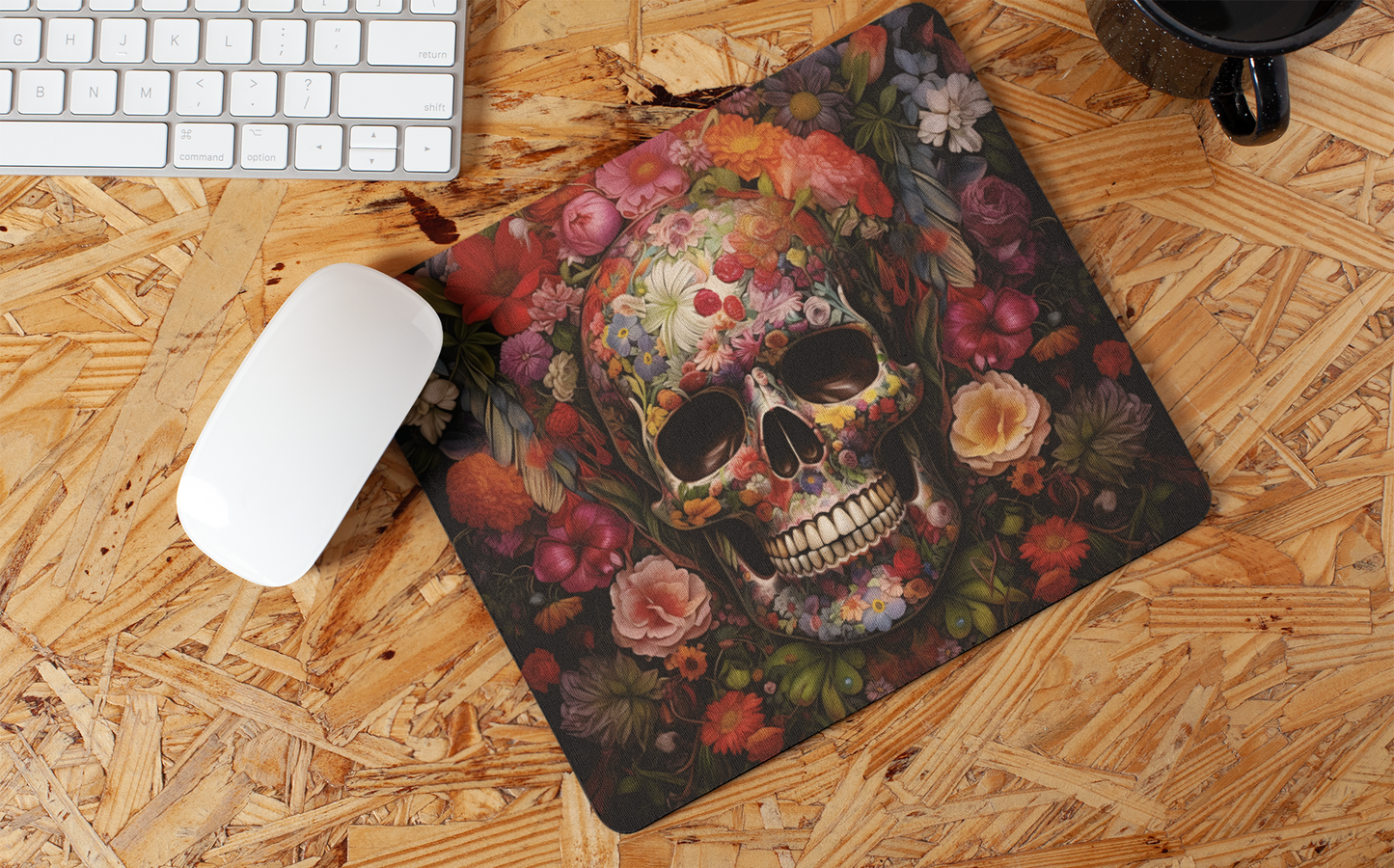 "Floral Skull Art" Mouse Pads