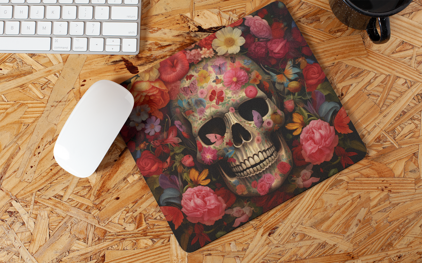 "Floral Skull Art" Mouse Pads