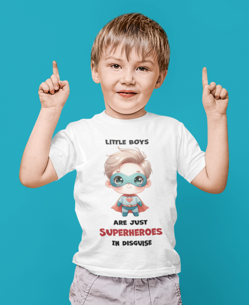 "Little Boys Are Just Superheroes in Disguise" T-Shirt for Kids