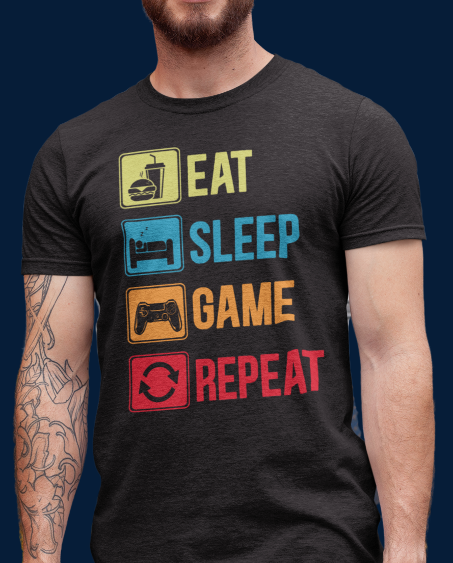 "Eat Sleep Game Repeat" - T-Shirt