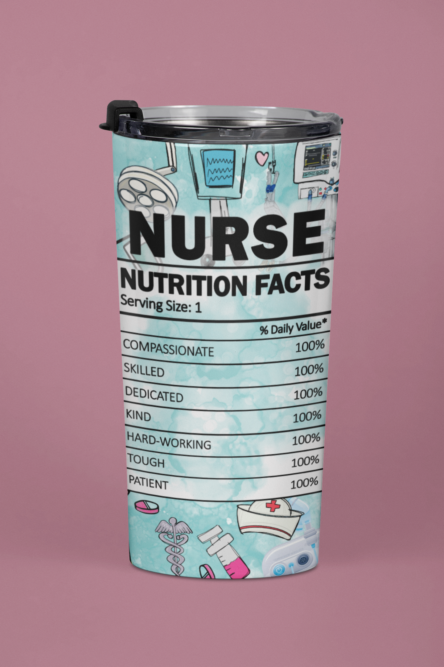 "Nurse Life Nutrition Facts" 20 oz. Tumbler