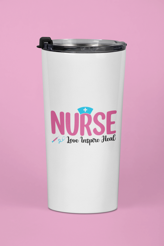 "Nurse Love Inspire Heal" Graphic 20 oz. Tumbler