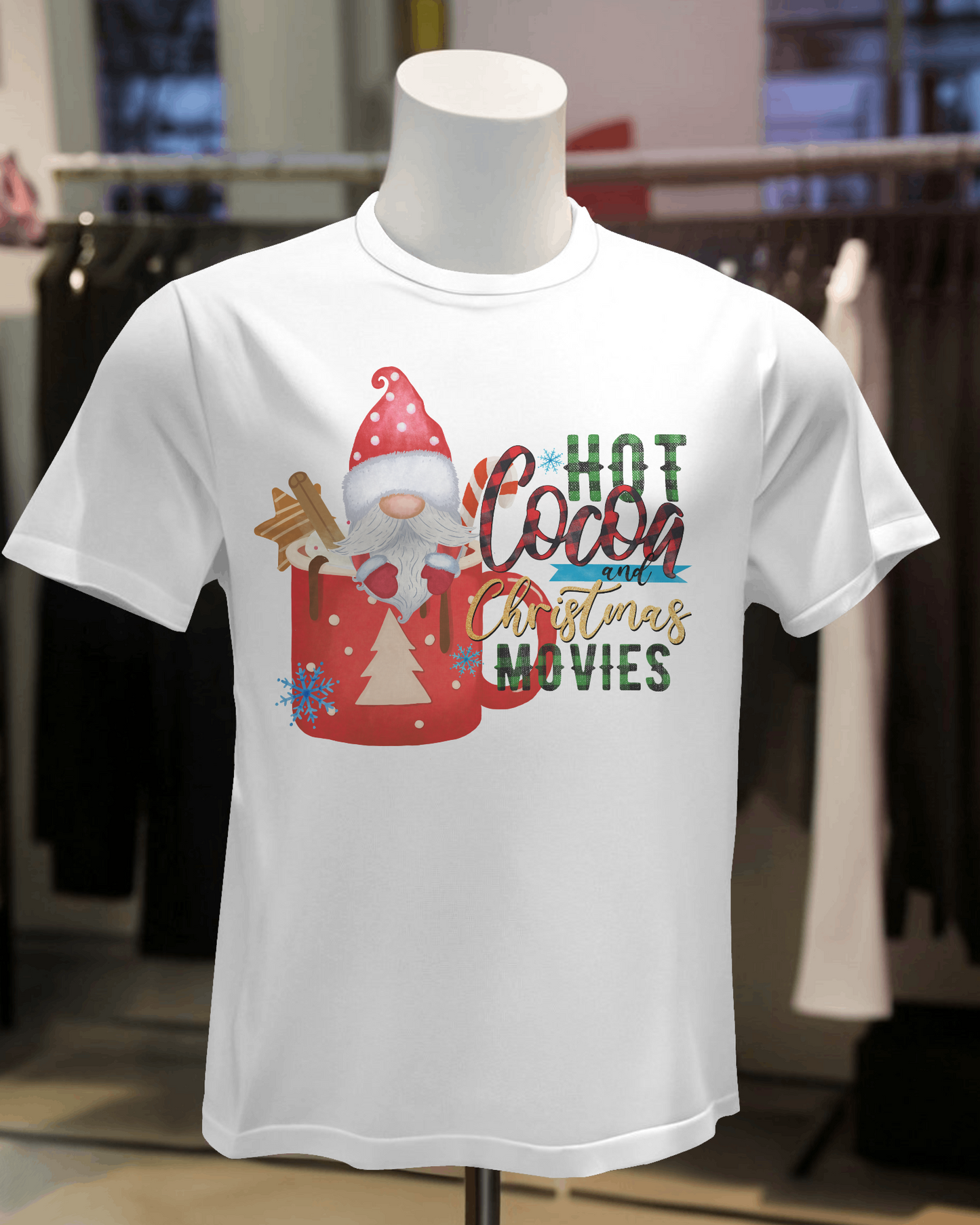 Hot Cocoa & Christmas Movies" T-Shirt