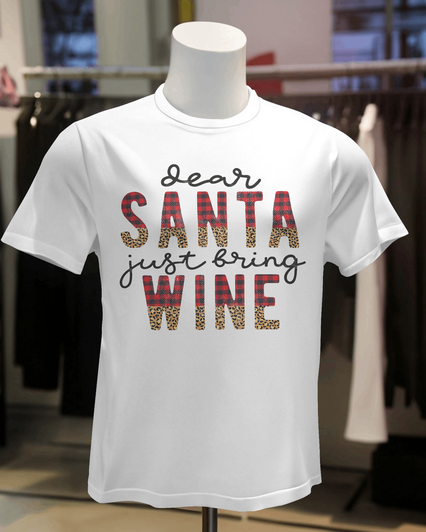 "Dear Santa Just Bring Wine" T-Shirt