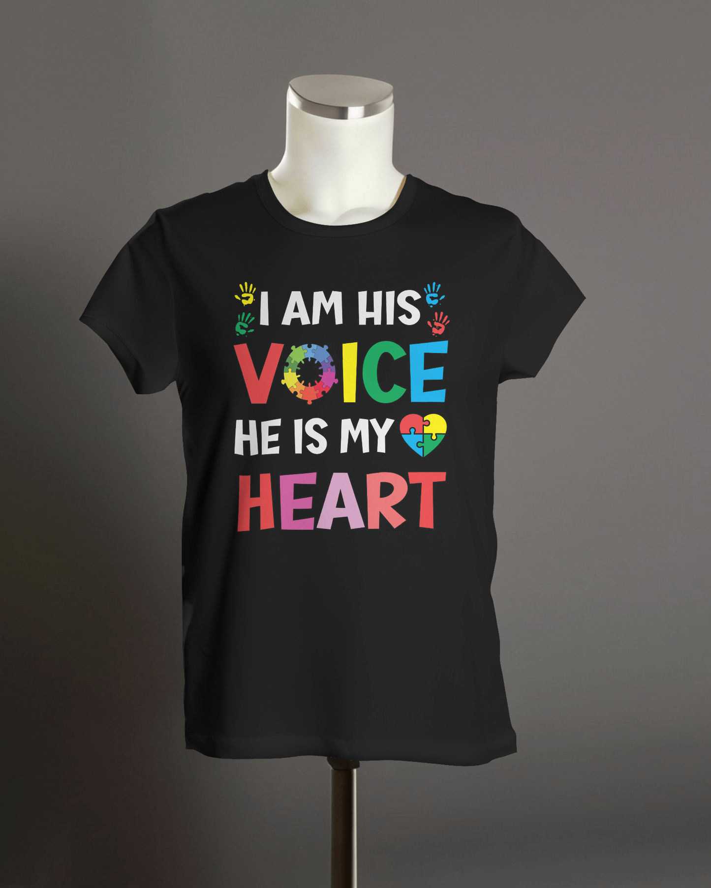 I Am His Voice He Is My Heart - Autism T-Shirt