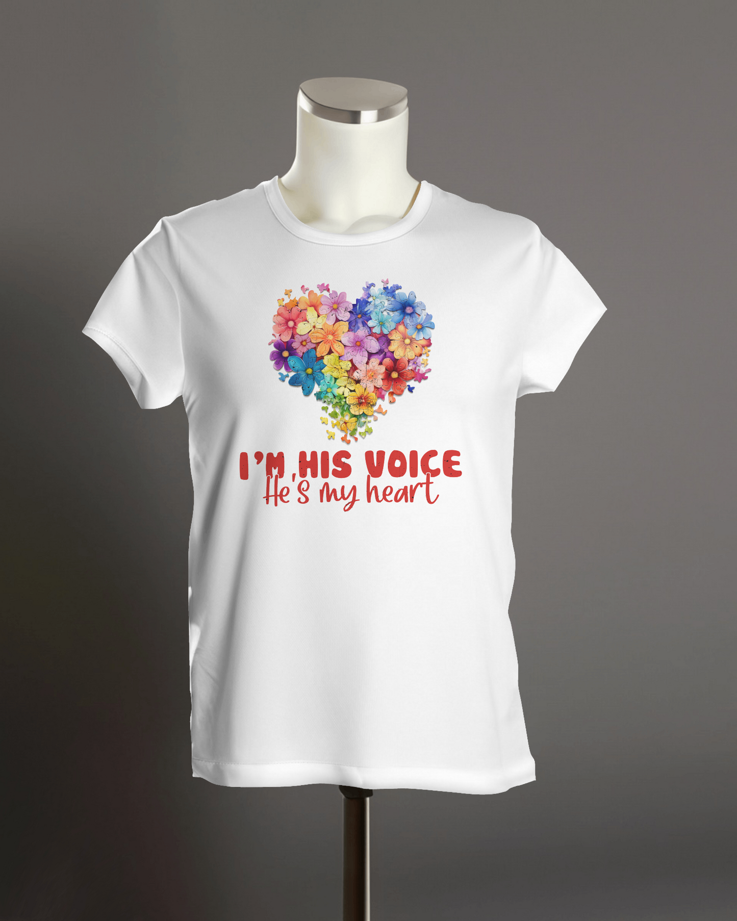 I'm His Voice, He's My Heart - Autism T-Shirt