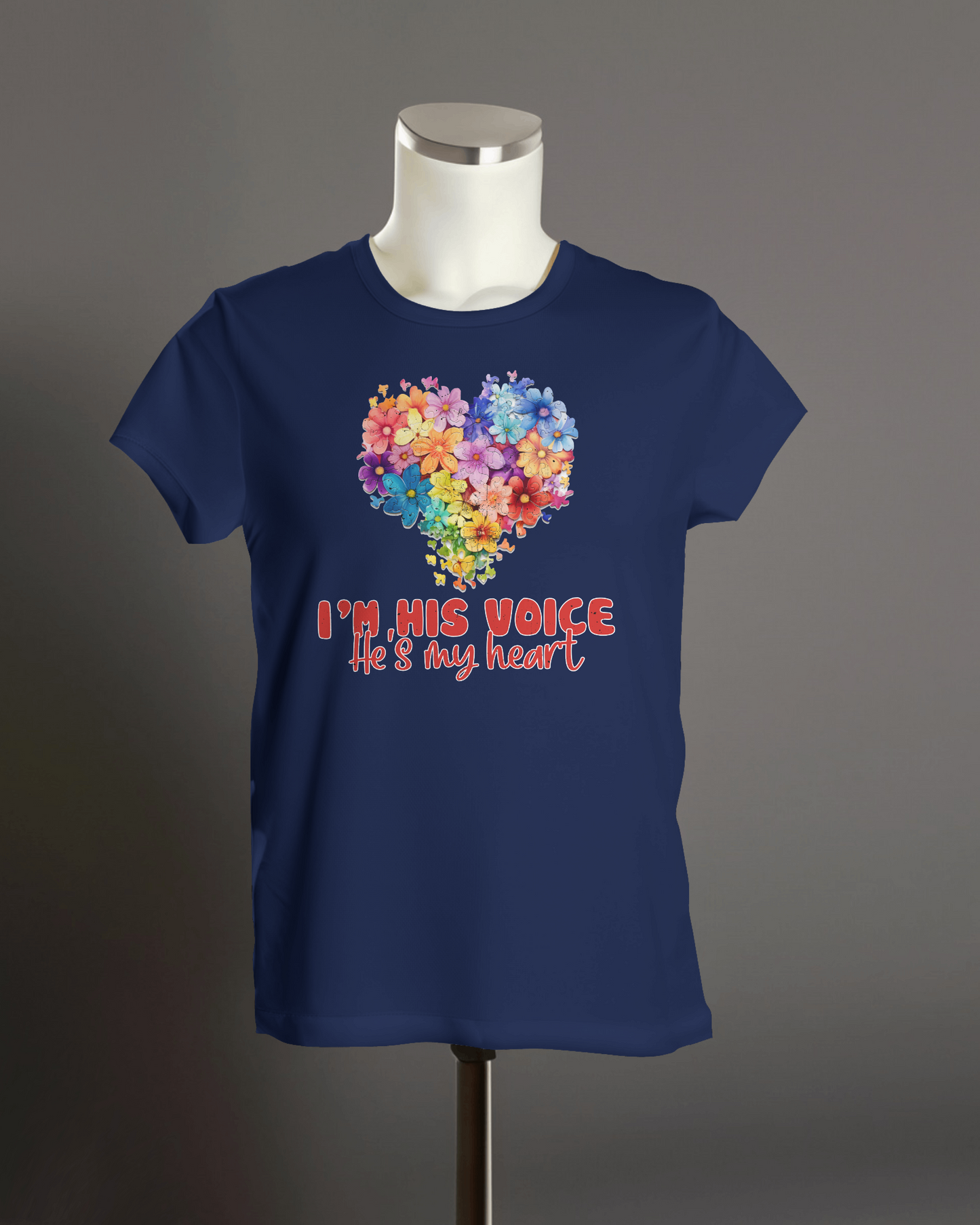 I'm His Voice, He's My Heart - Autism T-Shirt