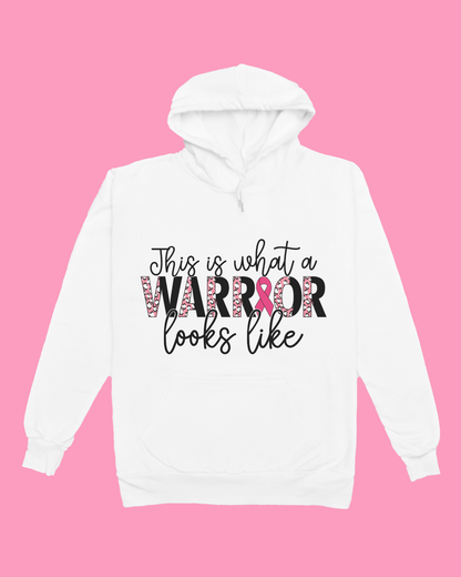 "This is what a WARRIOR looks like" - Breast Cancer Awareness Sweatshirt